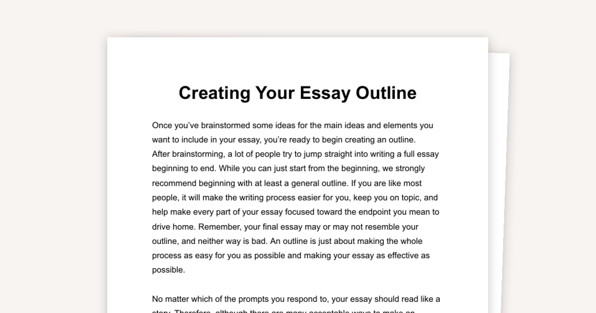 Creating Your Essay Outline