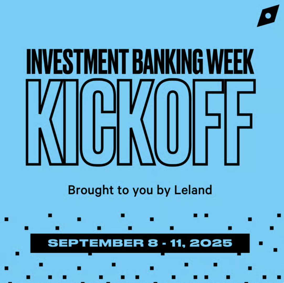 Investment Banking Week (September 8-11) Kickoff