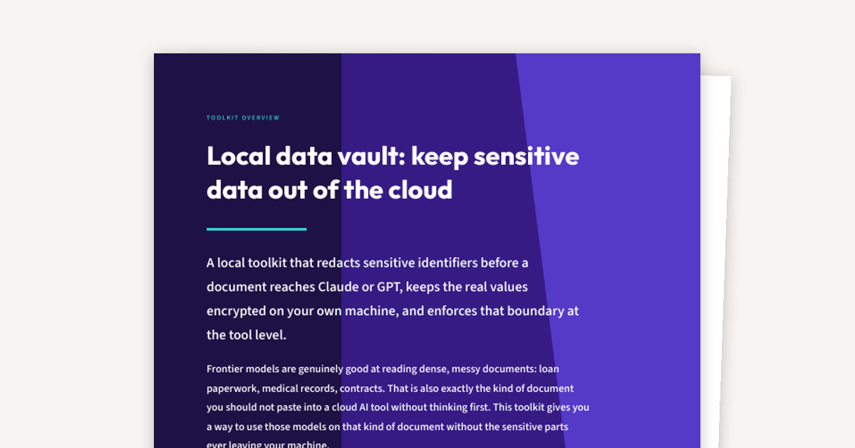 Local data vault: redact sensitive data before it reaches the cloud
