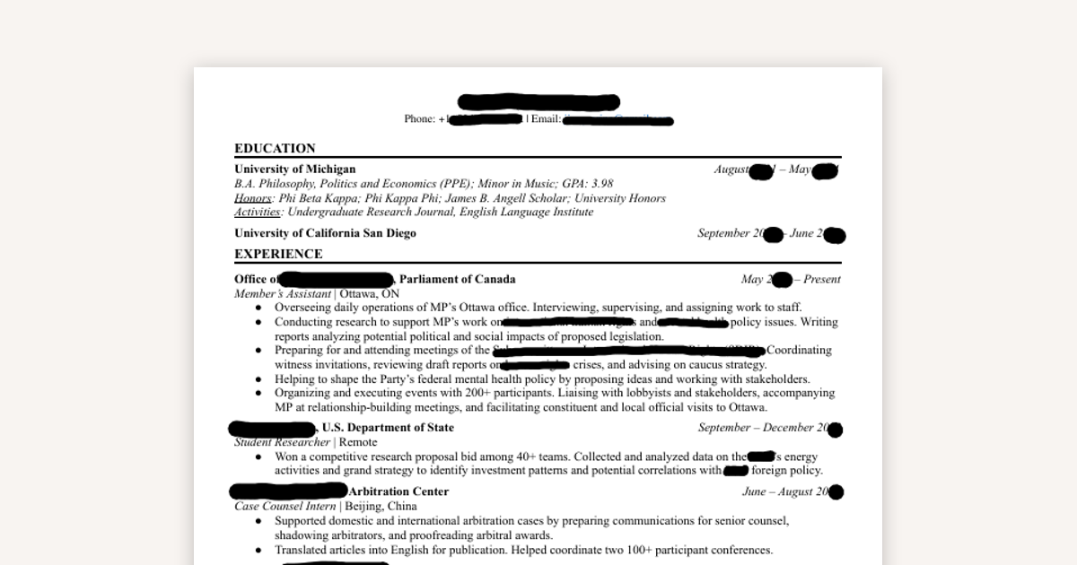 The Resume that Got a Full Scholarship to Columbia