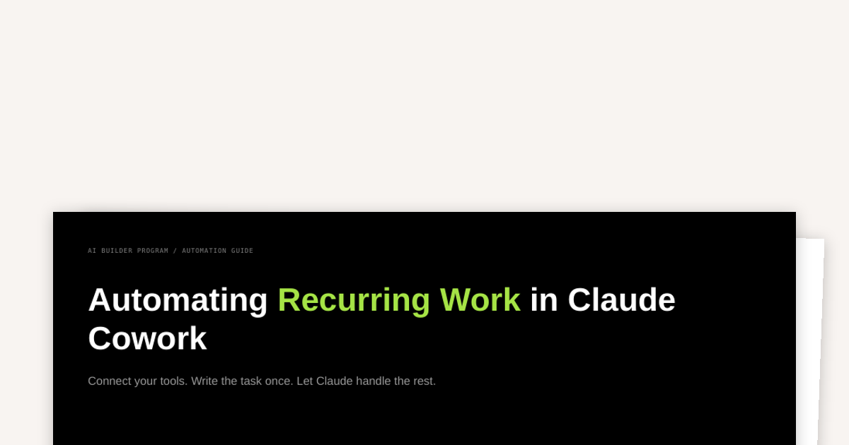 How to Automate Recurring Work in Cowork