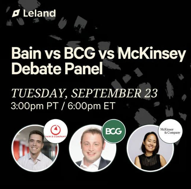 Bain vs BCG vs McKinsey Debate Panel