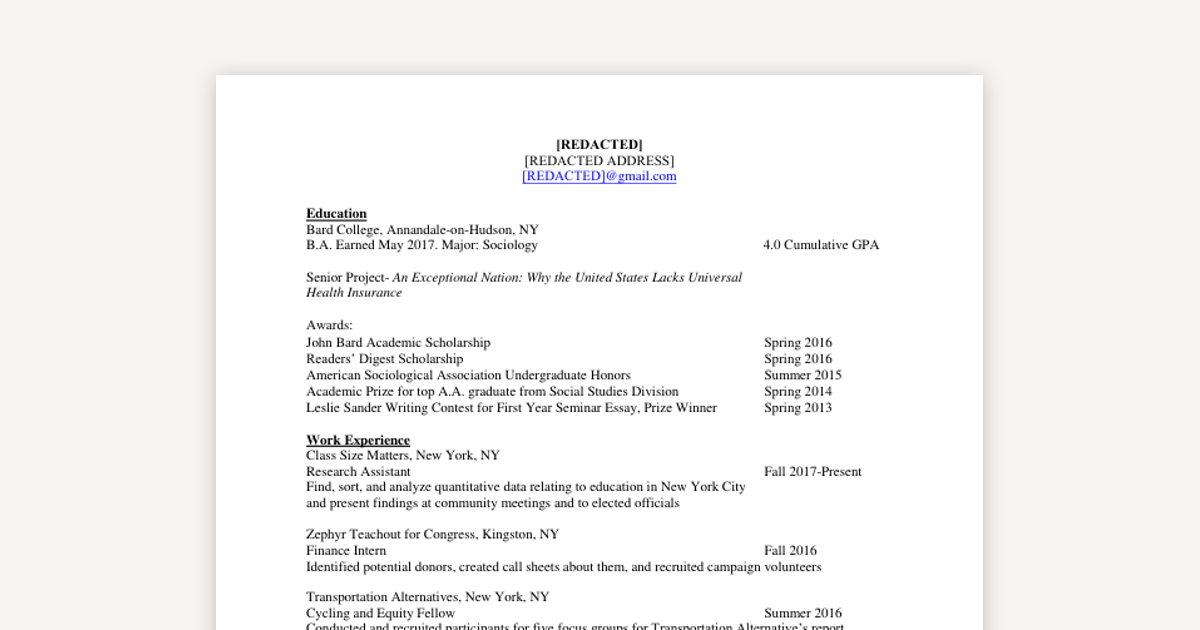 A Successful Harvard Law School Resume