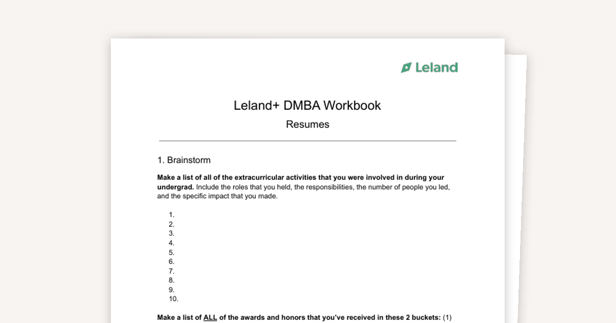 DMBA Workbook: Resumes
