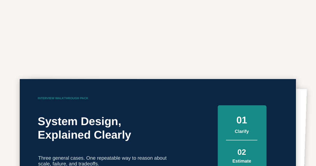Software Engineering System Design Walkthrough Pack
