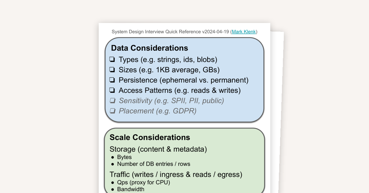 System Design Interview: Quick Reference Guide