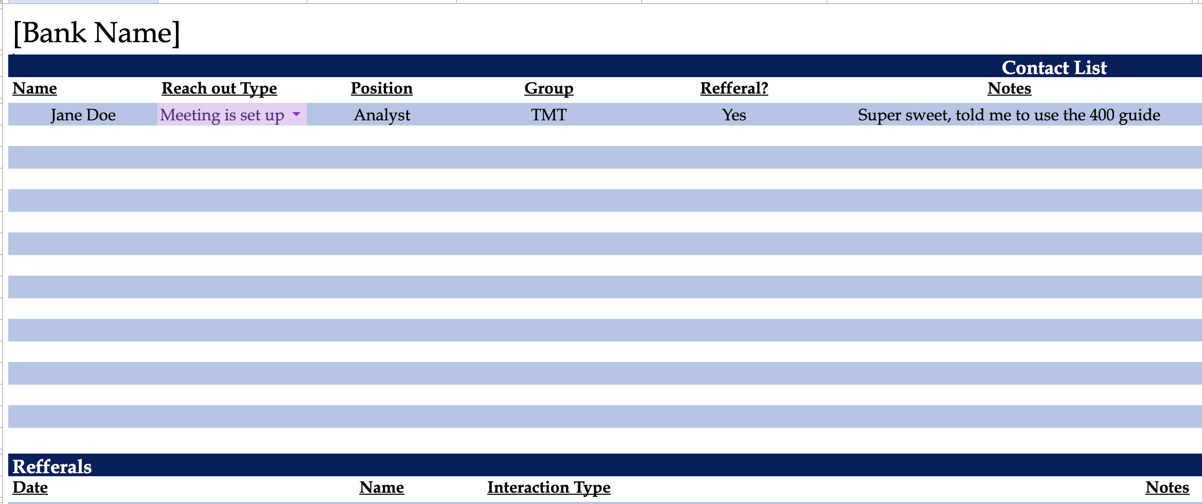 Networking Log
