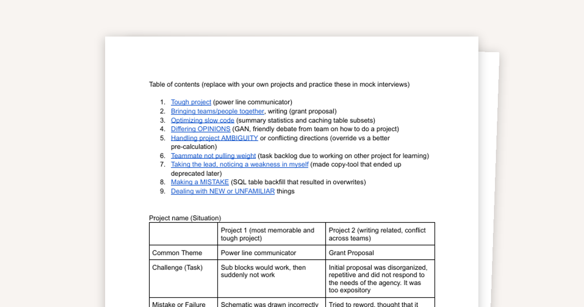 Acing the Behavioral Interview with One Template