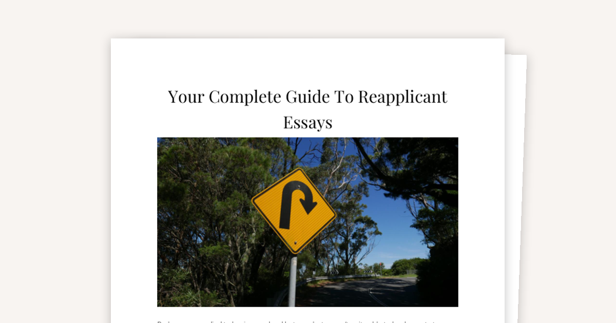 Complete MBA Reapplicant Essay Guide