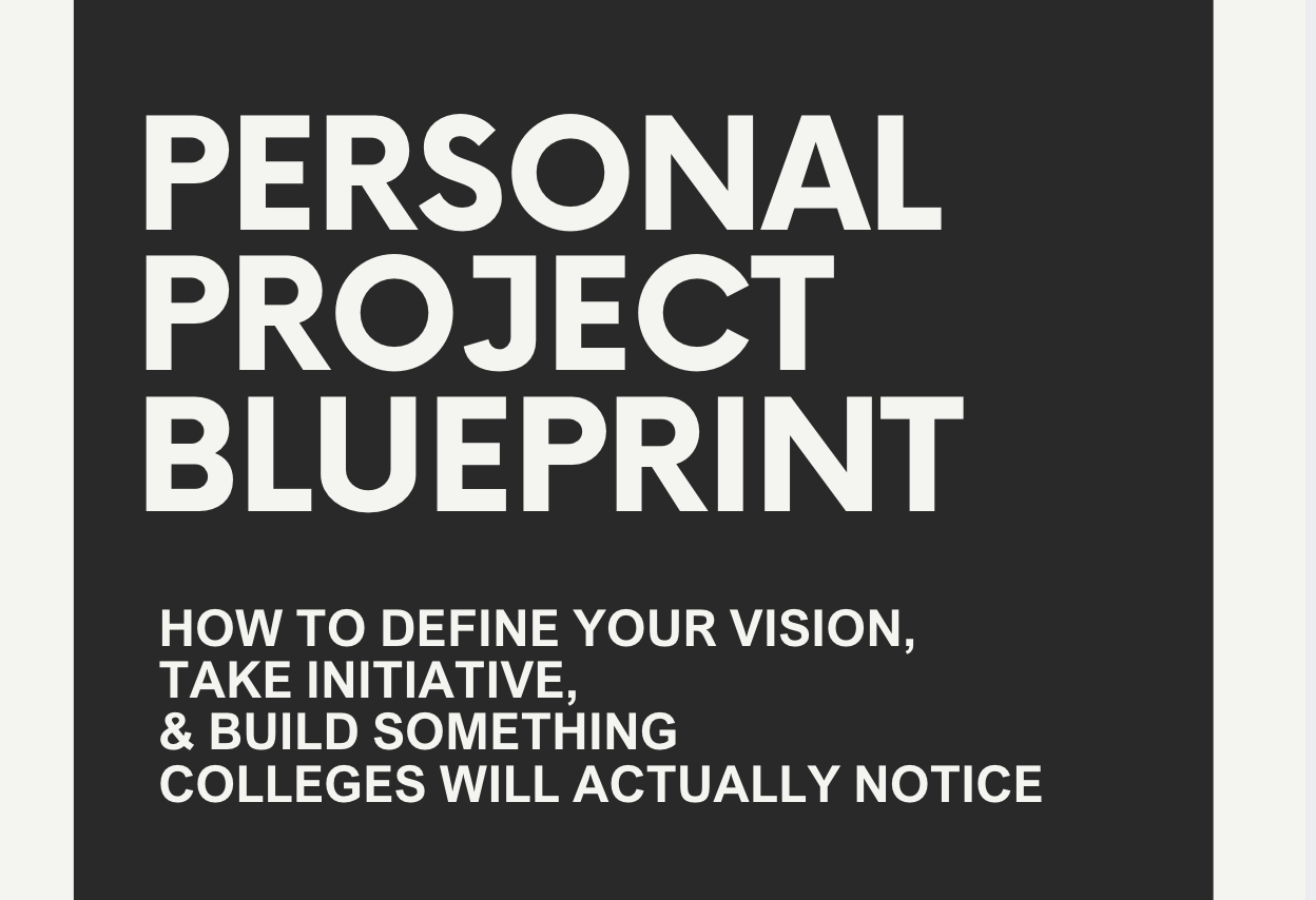 Build Something Colleges Notice: Personal Project Blueprint
