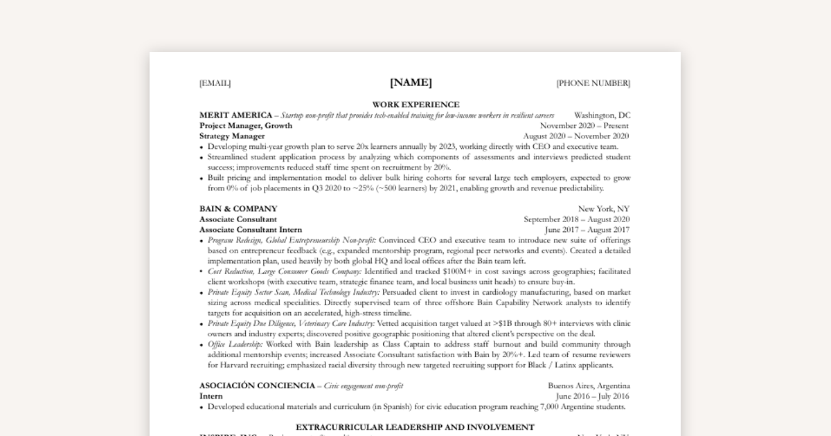 Wharton Resume – Consulting, Education Access, and Startup Strategy