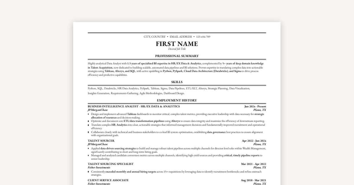 Recruiter-Approved, ATS-Proof Resume Template