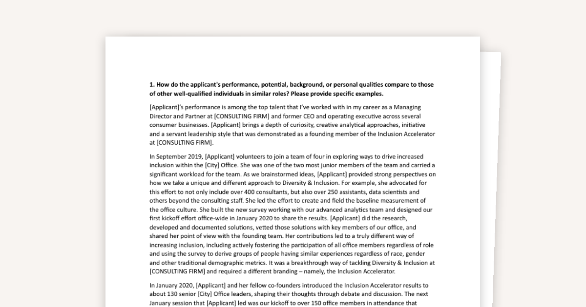 Stanford GSB: Recommendation for Inclusive Leadership