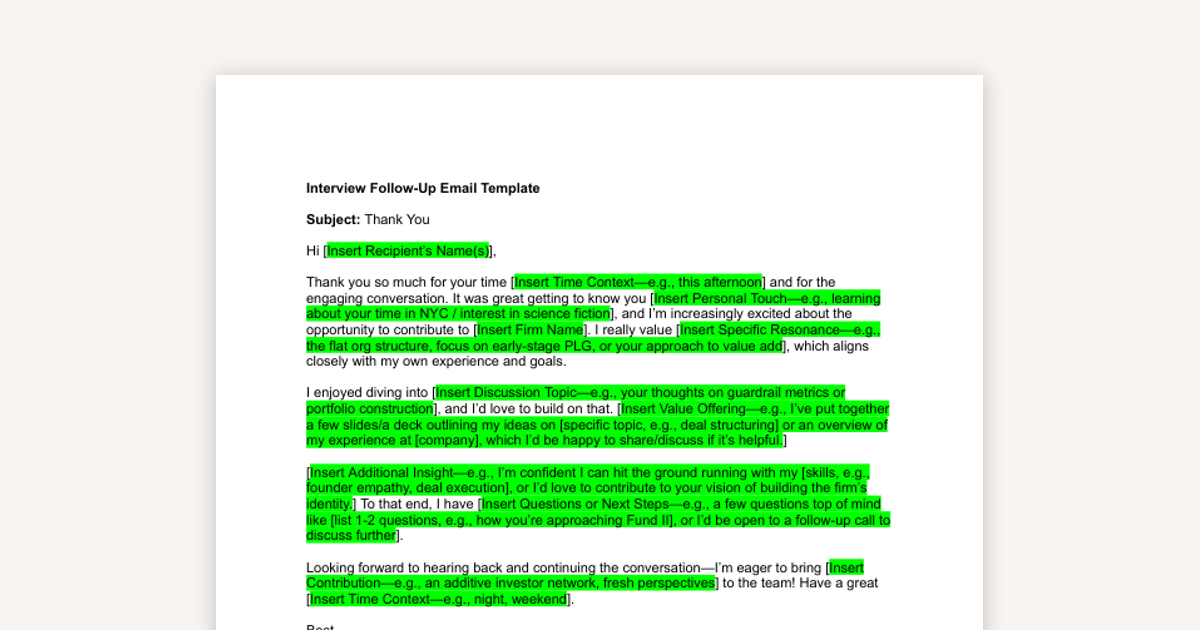 The Perfect Interview Follow-Up Email