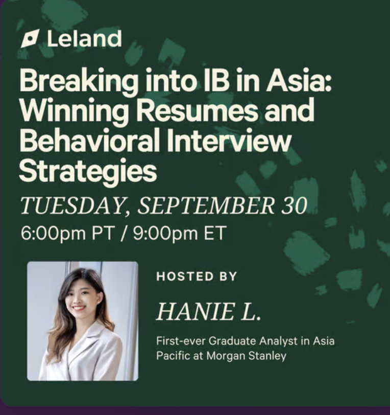 Breaking into IB in Asia: Winning Resumes and Behavioral Interview Strategies