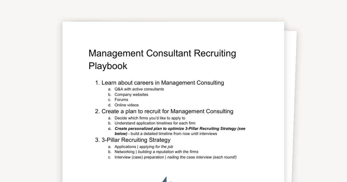 The 3-Pillar Strategy to Land a Consulting Offer