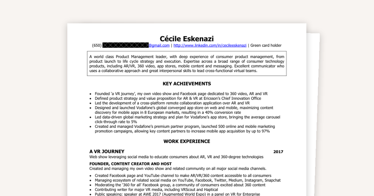 The Resume That Got Me Into Facebook As An IC6 PM