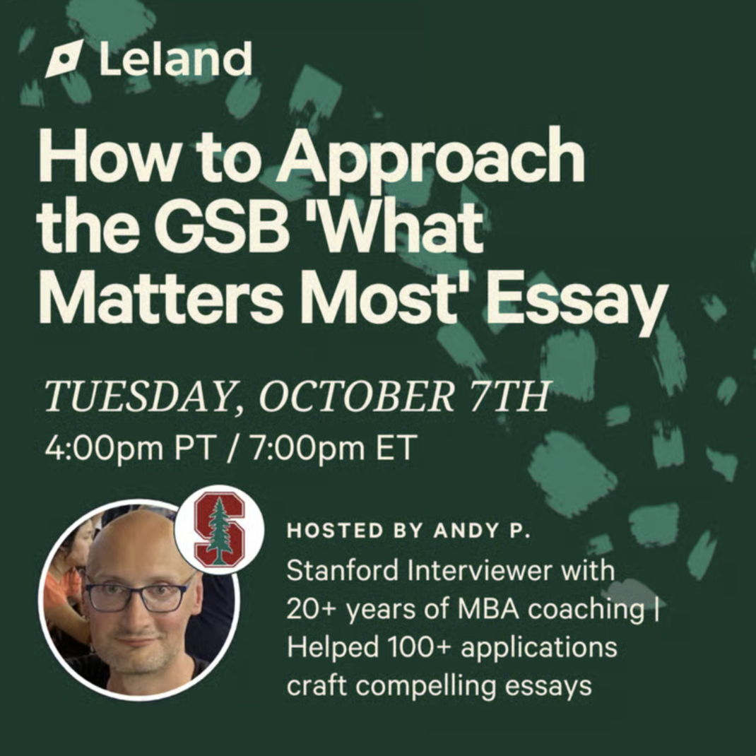 How to Approach the GSB 'What Matters Most' Essay