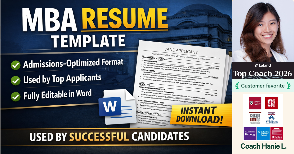 MBA Resume Template (Top School Format)