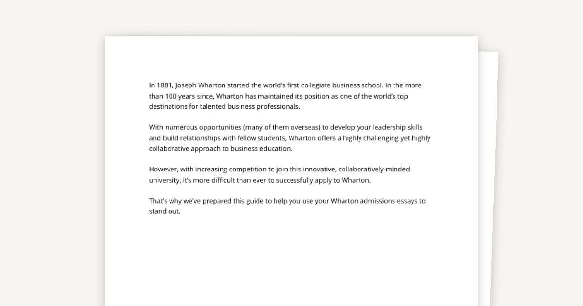 2026-2027 Wharton MBA Essay Guide