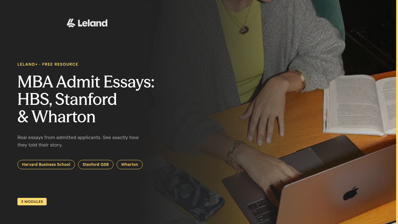 MBA Admit Essays: Harvard, Stanford, Wharton