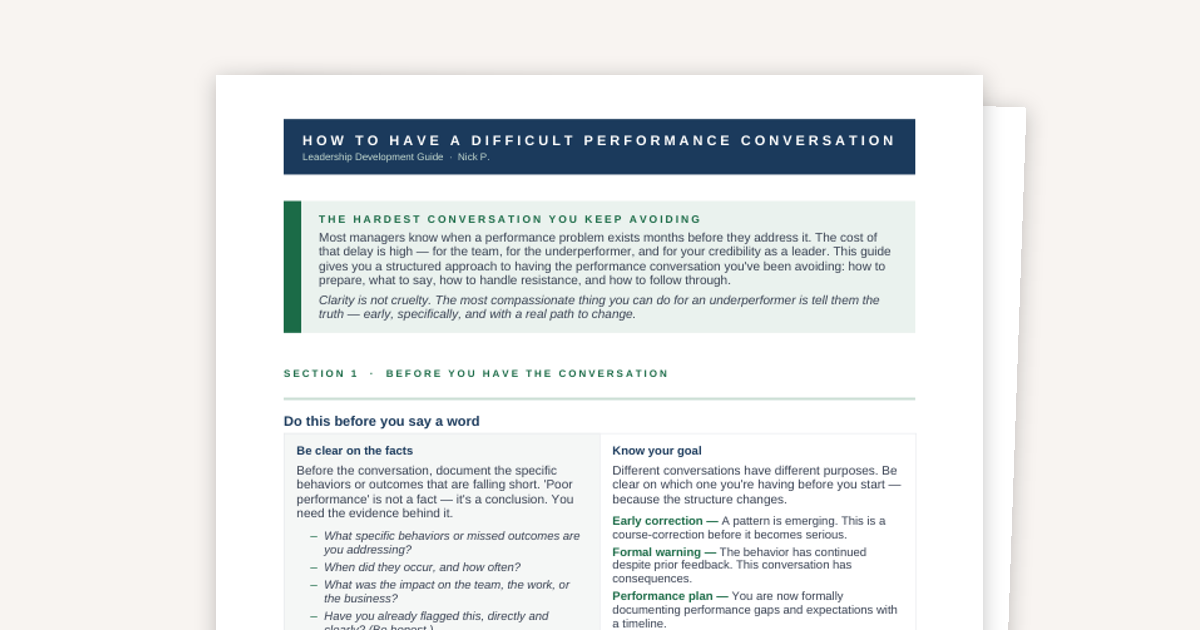 How to Have a Difficult Performance Conversation