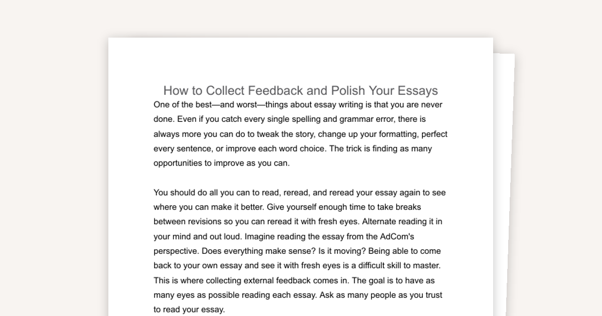 How to Collect Feedback and Polish Your Essays