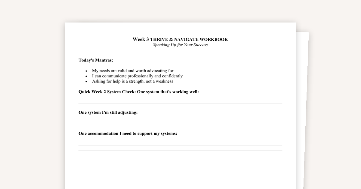 Speaking Up for Your Success Workbook