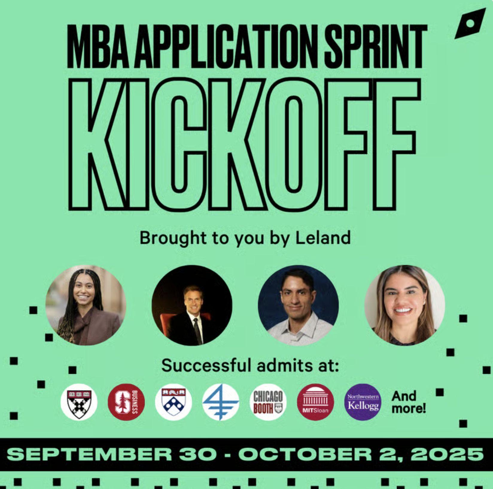 MBA Application Sprint (September 30-October 2) Kickoff