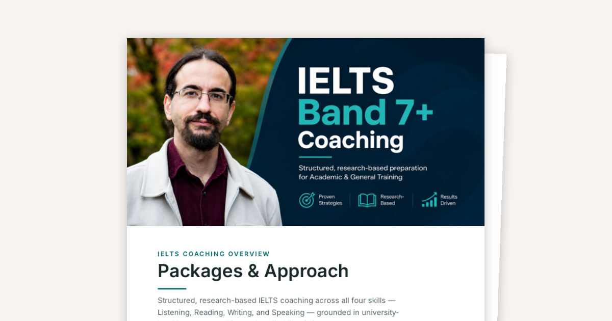 IELTS Coaching Overview – Packages & Approach