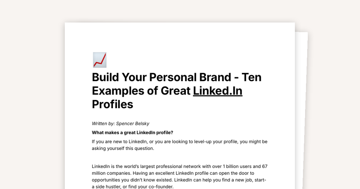 Ten Examples of Great LinkedIn Profiles