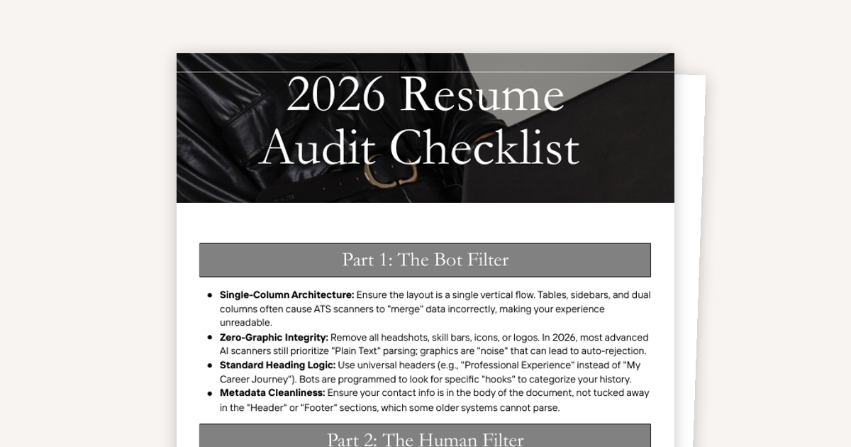 2026 Resume Audit Checklist