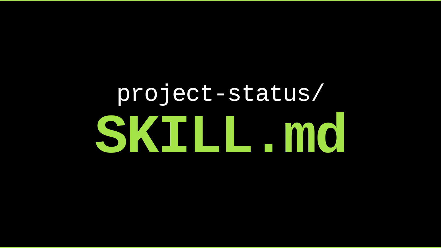 Project Status Update Skill
