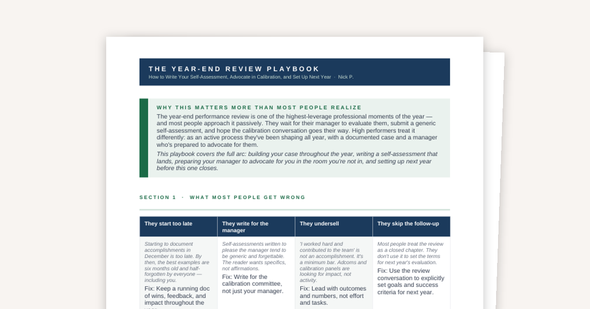 The Year-End Review Playbook