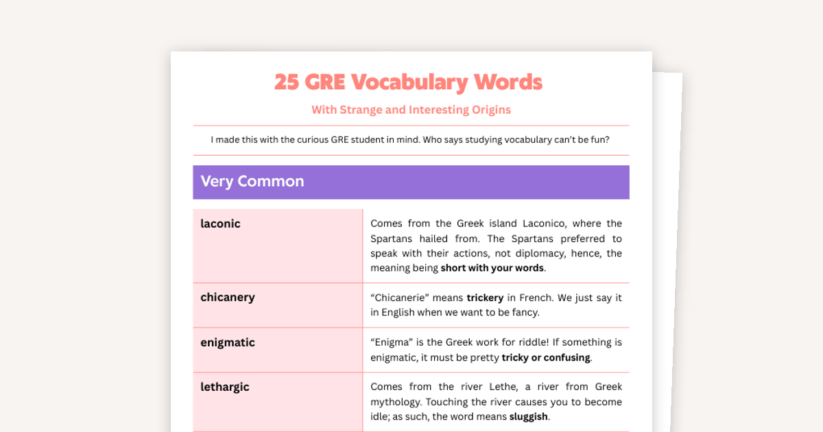 25 GRE Words with Surprising Origins