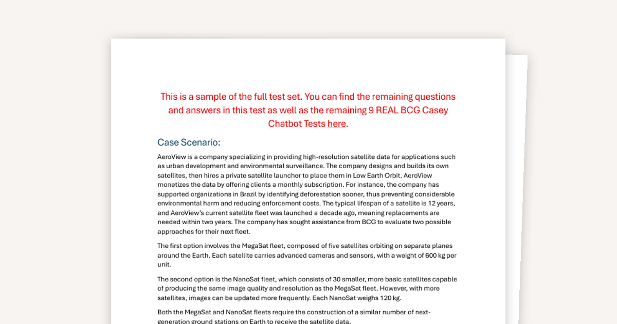 Practice Case Study: BCG Analysis for AeroView