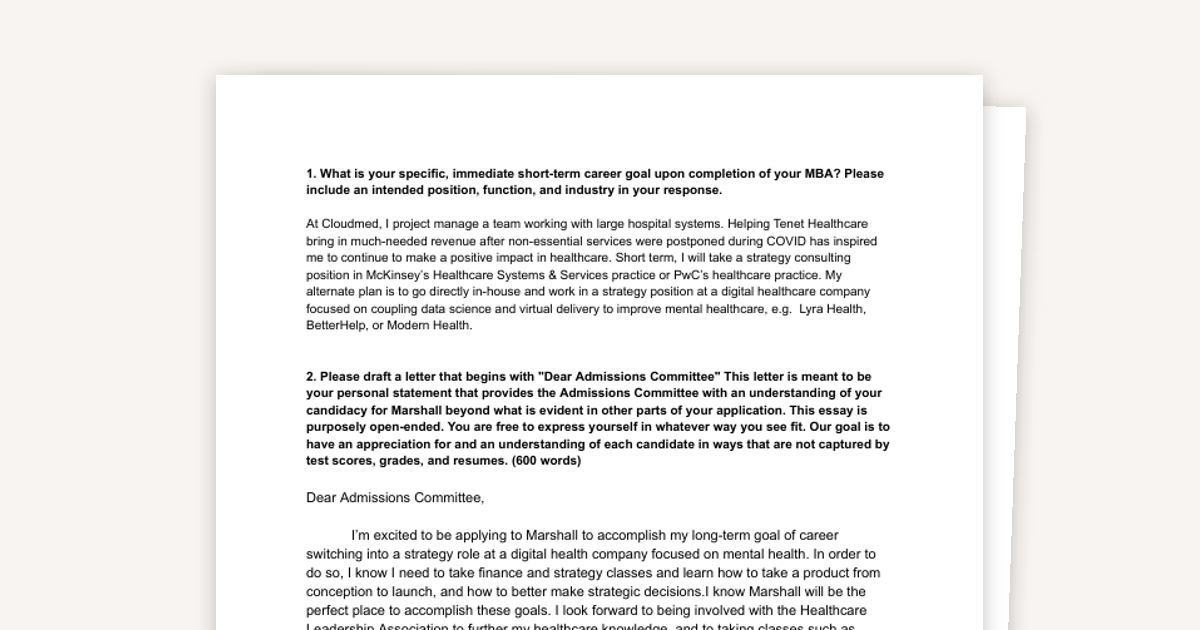 Marshall Essays