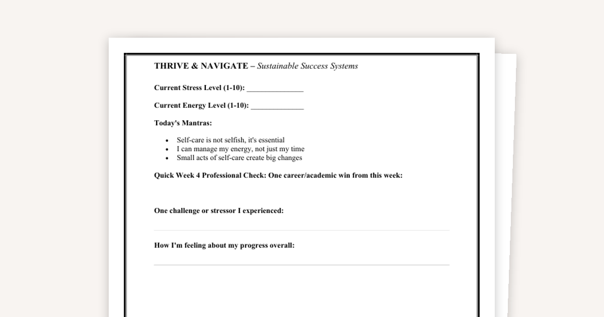 Sustainable Self-Care Workbook